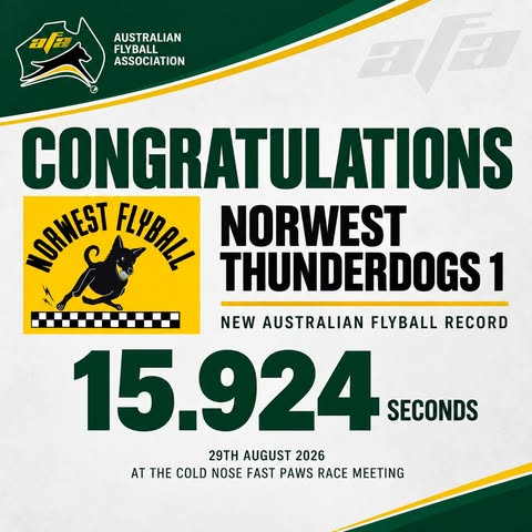 New AFA Flyball Record Aug 26